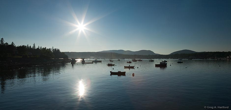 Shortly after sunrise in Southwest Harbor, Maine